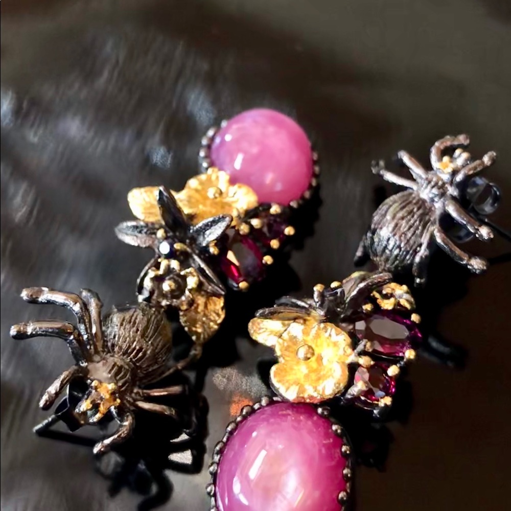 Unique Genuine Star Ruby Earrings - image 3